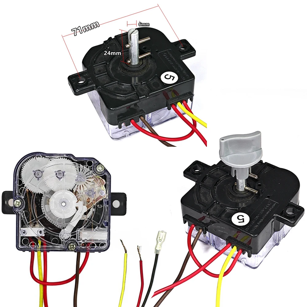 

3-Wire Semi-Automatic Twin-Tub Washing Machine Timer 15-Minute Timer DXT15 Mechanical Timing Switch Knob Washing Machine Parts