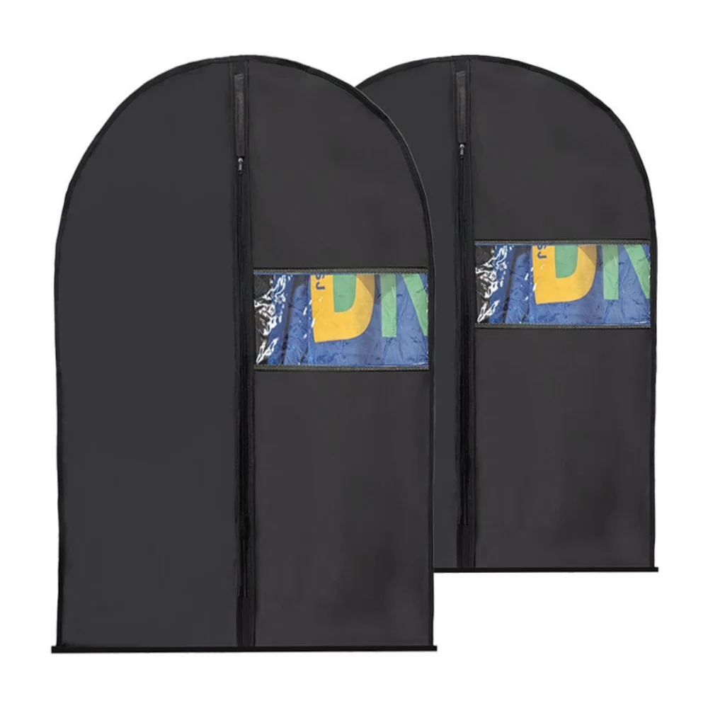 1pc stofdichte kledinghoezen kleding hangende stofkap jas pak jurk beschermer thuis kledingstuk tassen kast organisator zwart