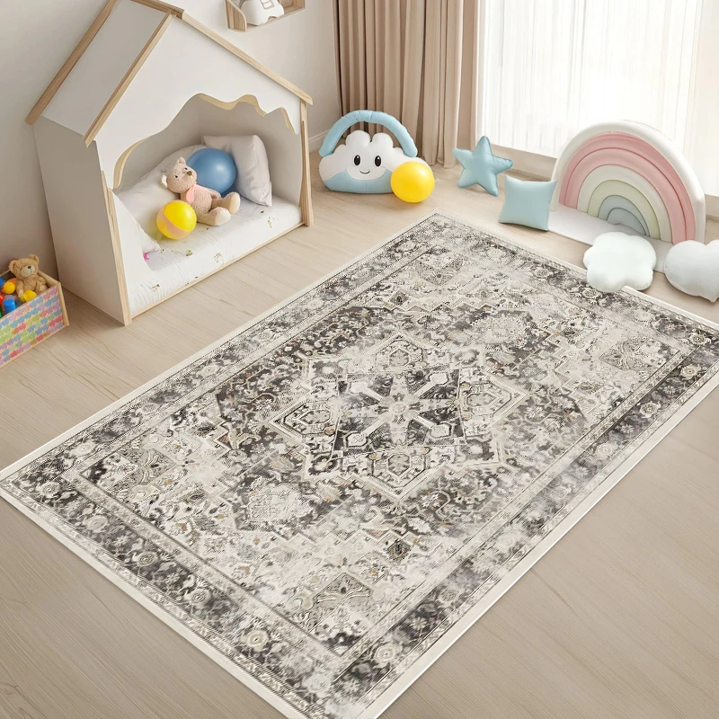 

Машинная стирка, ковры для гостиной, винтажные, нескользящие, мягкие, с принтом, для спальни, домашний декор, ковры для спальни