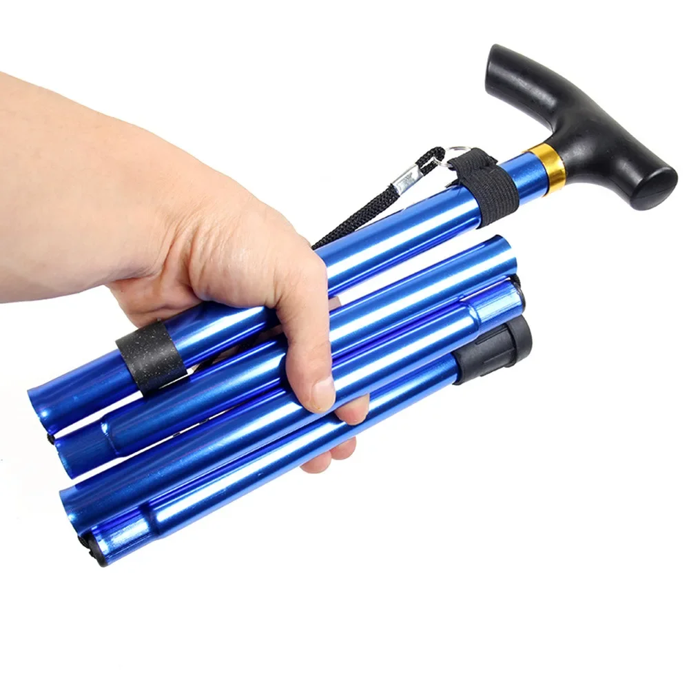 Bastón plegable para caminar y senderismo, bastón de escalada de montaña de aleación de aluminio, bastón portátil ultraligero para acampar y senderismo, bastón para personas mayores