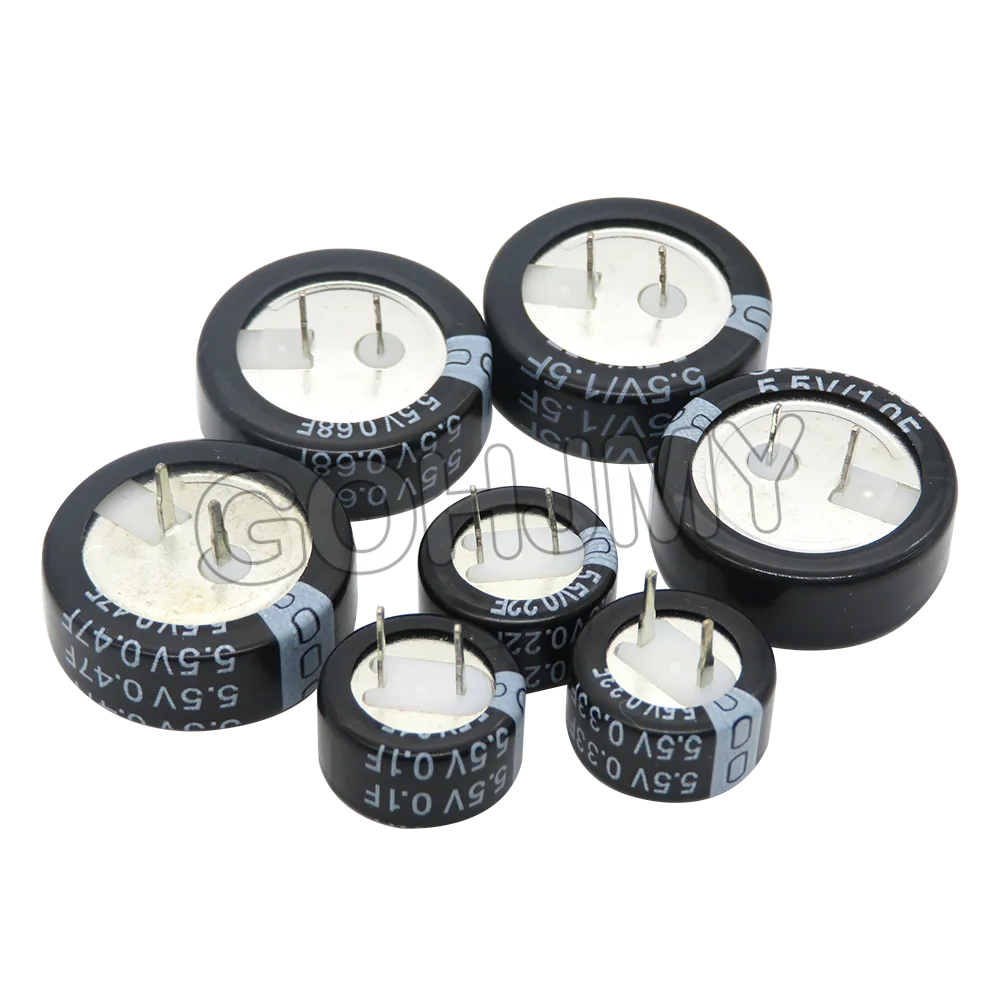 1PCS 5.5V Super Capacitor C Type 0.1F 0.22F 0.33F 0.47F 1F 1.5F 4.0F Button Farad Capacitor