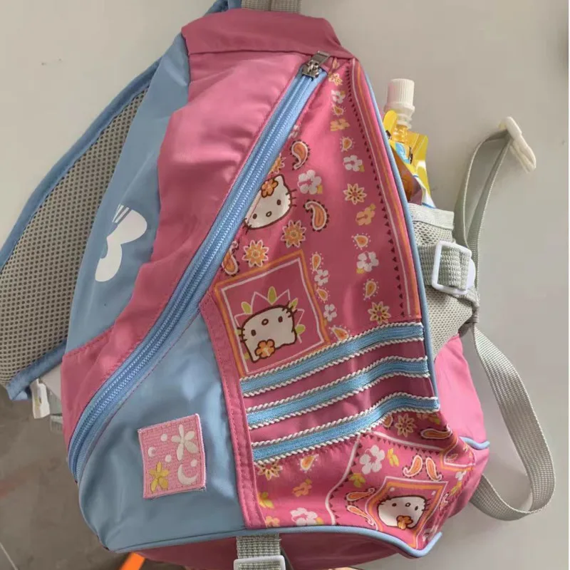 Sanrio Hello Kitty Vintage Single Shoulder Backpack Fashion Casual Versatile Slant Backpack Sports Style Y2k Cute Sweet Girl Bag