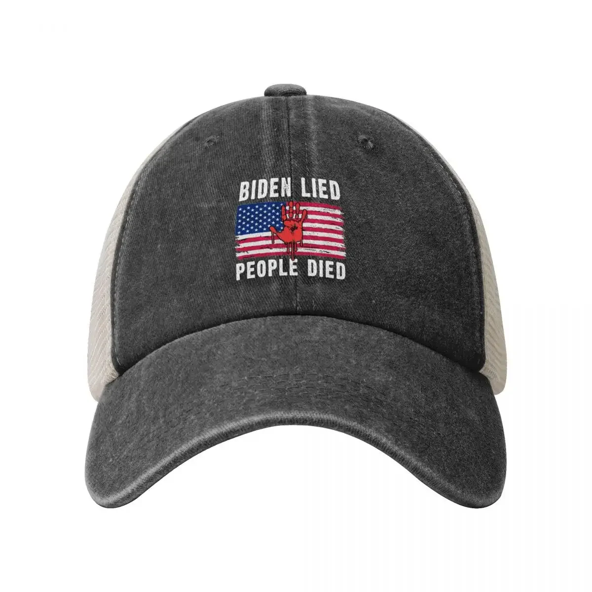 Biden Lied People Died USA Flag Impeach biden nowCap Baseball Cap sun hat cute Man Women's