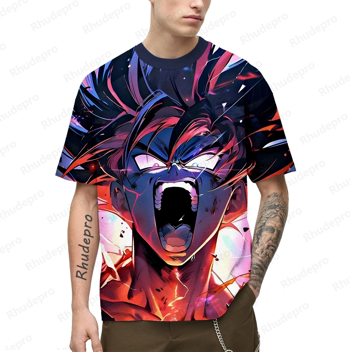 

2024 New Summer Hot Japan Anime Goku 3D Printed Men's T-shirt Children's Street Leisure Sports Cosplay Top Unisex