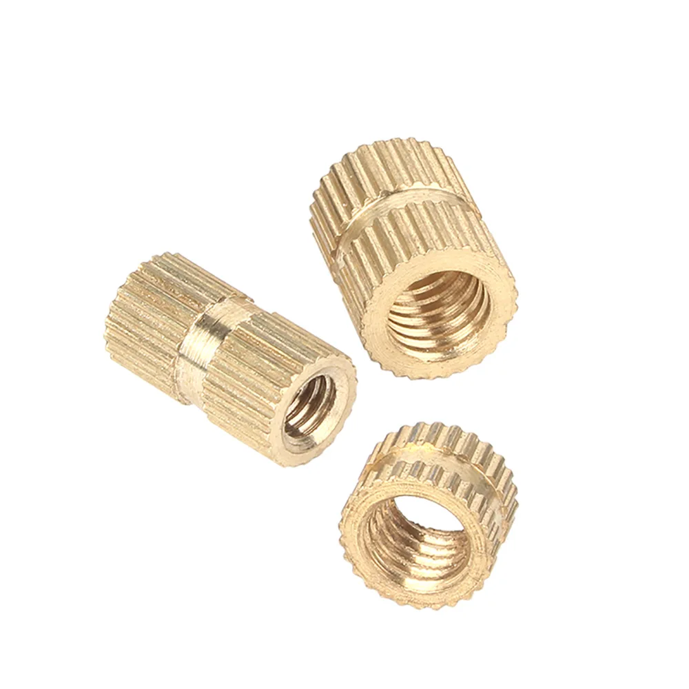 5-50pcs M5 M6 M8M10 Brass Round Knurled Thread Inserts Nut Copper Injection Molding Embedded Dual Channel Nuts Hardware Fastener