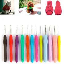 2.0-10mm Multicolor Ergonomic Handle DIY Aluminum Crochet Hook Weave Yarn Knitting Needles