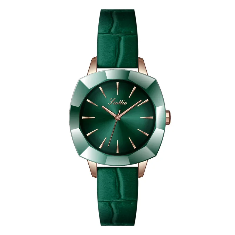 2023 Scottie Green Diamond Style Luxury Women Quartz Watch Creative Unique Ladies Wrist Watch For Female Clock Relogio Feminino