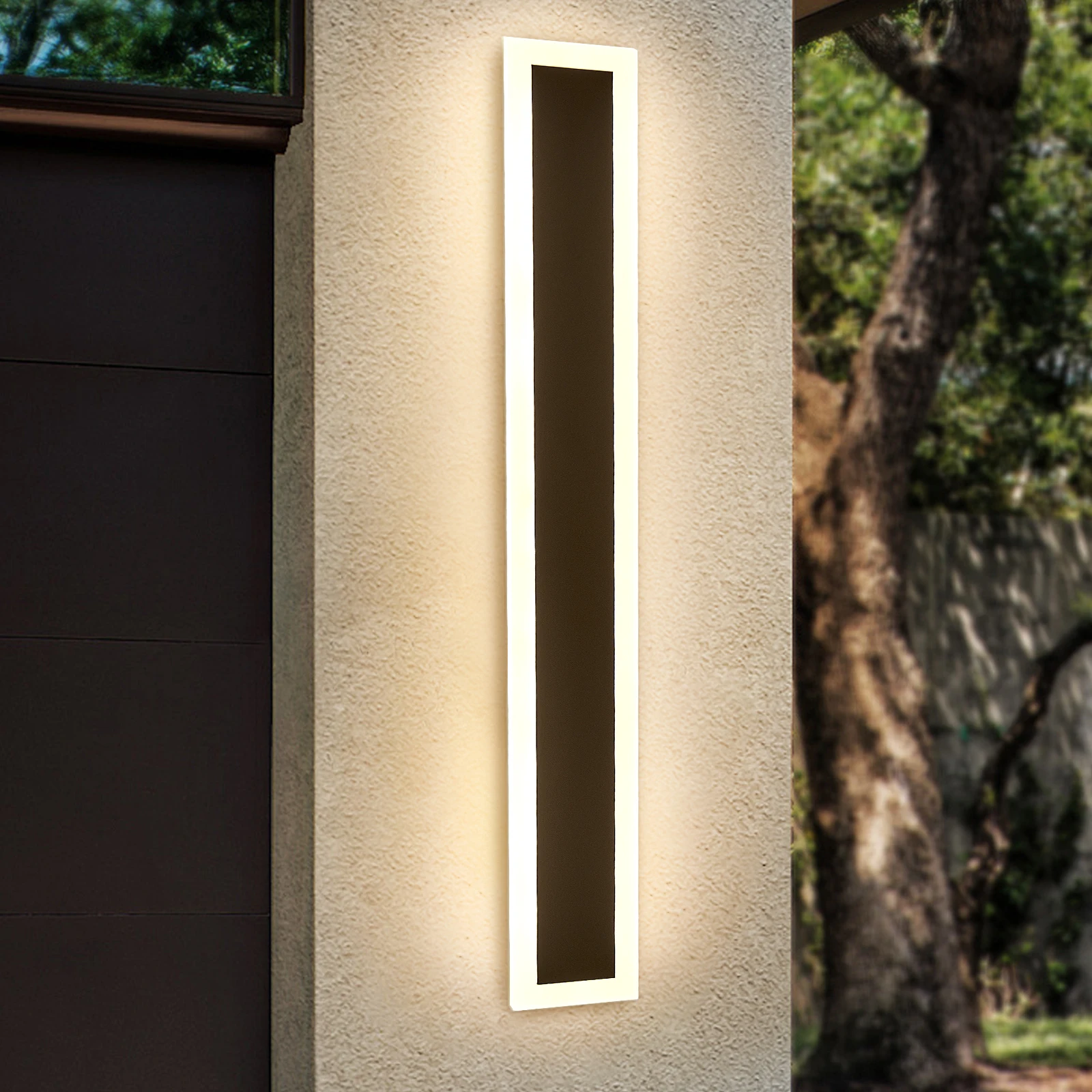 60*8cm Outdoor Wall Lamps 3000K Porch Warm Light 18W LED Light Wall-mounted IP65 Grade Waterproof