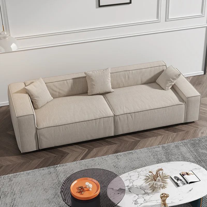 

//Nordic Style Minimalist Block Sofa, Cream-colored Compressed Sofa, Suitable For Hotel Living Room And Apartment