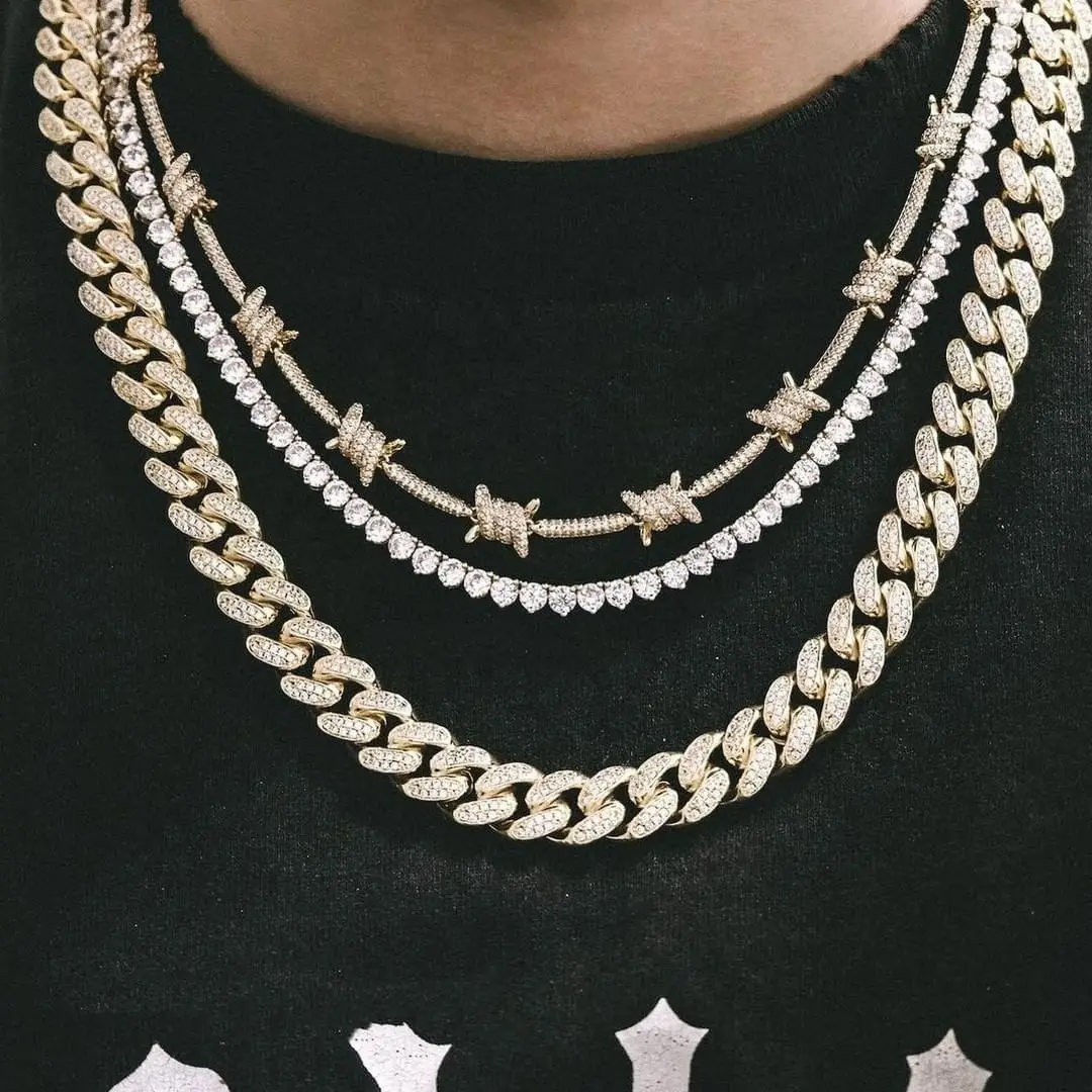 

LYEE CYEE Handmade S925 Silver & Moissanite Cuban Chain | Full Iced-Out Circle | Rose Gold Clasp | Hip Hop Luxury Jewelry