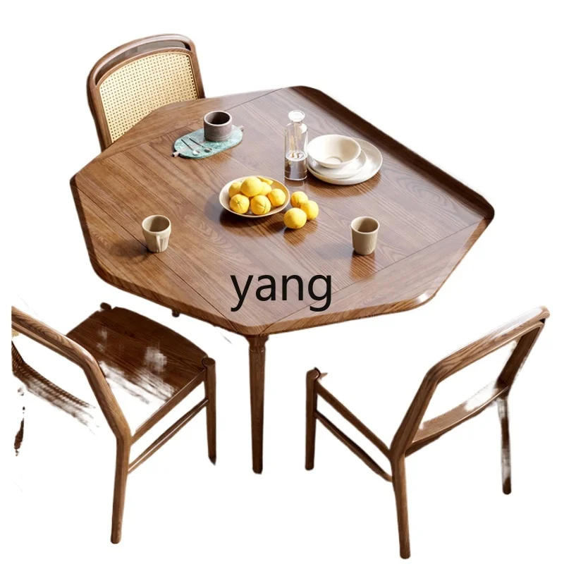 

CX Solid Wood Dining Table Deformable Folding Ash Octagonal Eight-Immortal Table round Table