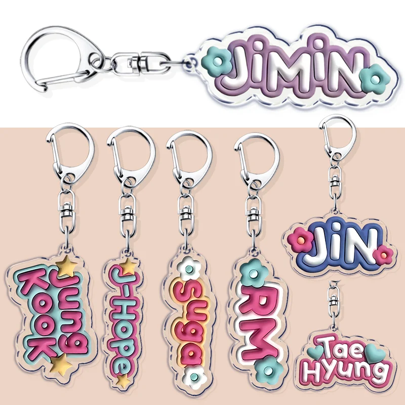 الموضة الكورية جيمين سلاسل المفاتيح ل اكسسوارات حقيبة K-pop Keyrings مجوهرات أصدقاء المشجعين الهدايا Kpop المعبود J-الأمل سلسلة مفاتيح السيارة