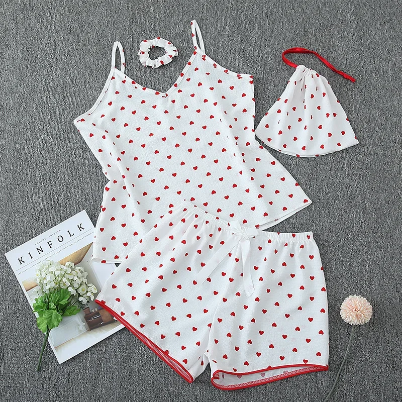 Women's Sexy Sleeveless Cami and Shorts Pajama Set Striped Pajamas Women Pajamas Set Bubble Wrinkle Loungewear Pajama Set