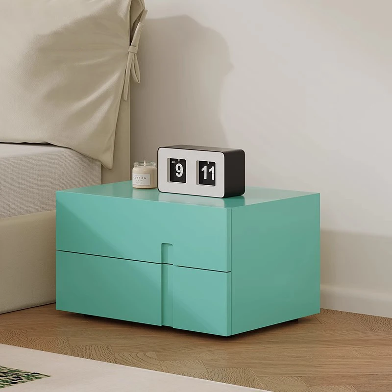 طاولة بجانب السرير من الخشب الصلب لغرفة النوم، خزانة منزلية بسيطة للرياح الكريمية، طاولة بجانب السرير، خزانة جانبية للأريكة الإيطالية