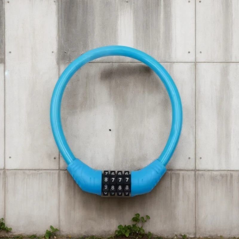 

Anti-theft 4-digit combination bicycle lock - Portable safety padlock for road bikes, essential cycling accessory