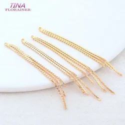 62MM 14K Gold Color Brass Box Chain Tassel Charms Pendants Jewelry Making Supplies Diy Earrings Findings Accessories