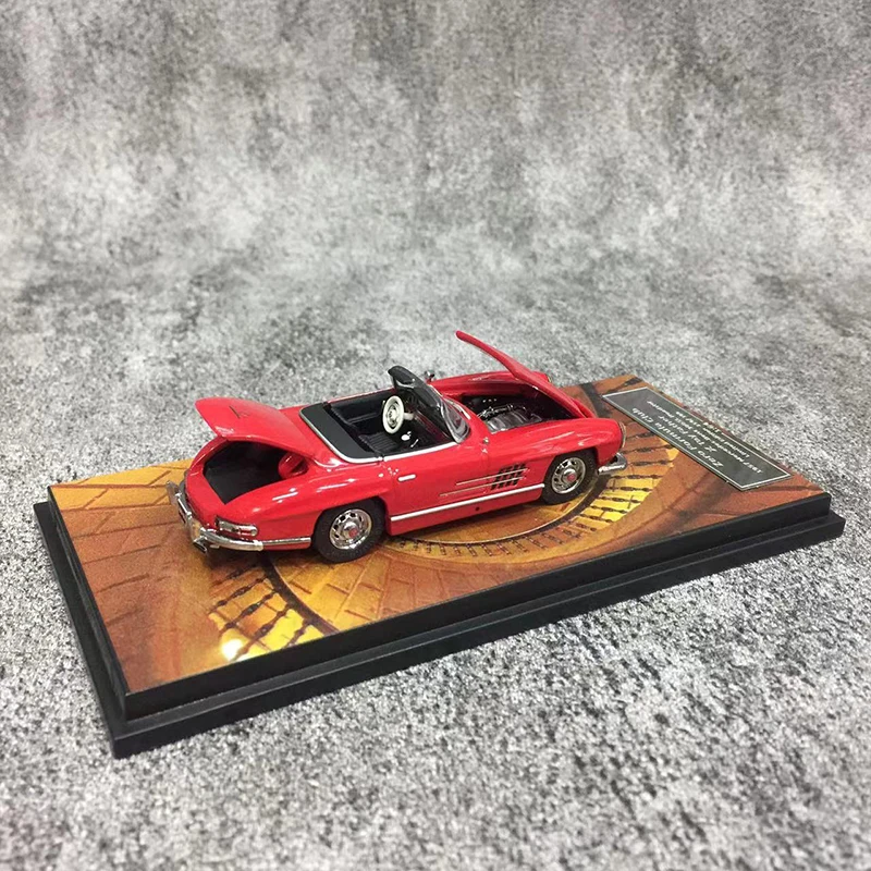 ZFC 1:64 Model samochodu SL Class MK 300SL Roadster (W198) Odlewany ze stopu aluminium Pojazd z otwartymi drzwiami - czerwony