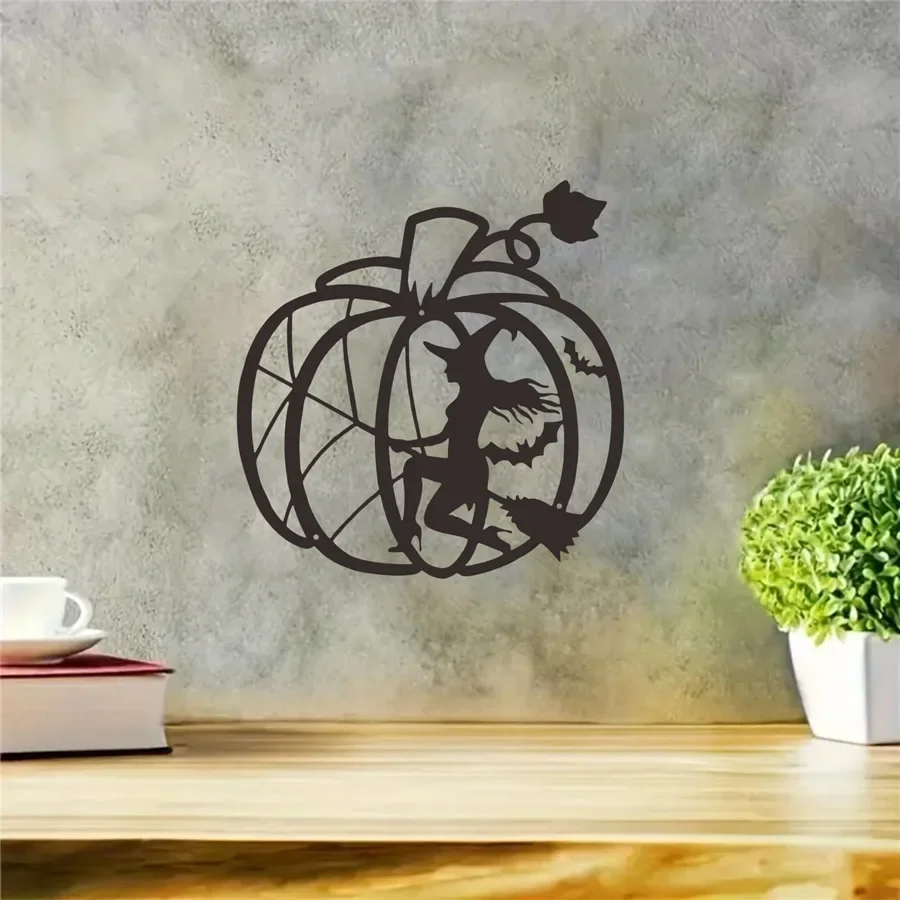 

Halloween metal wall decoration, wrought iron hollow silhouette pendant, living room bedroom home decoration crafts