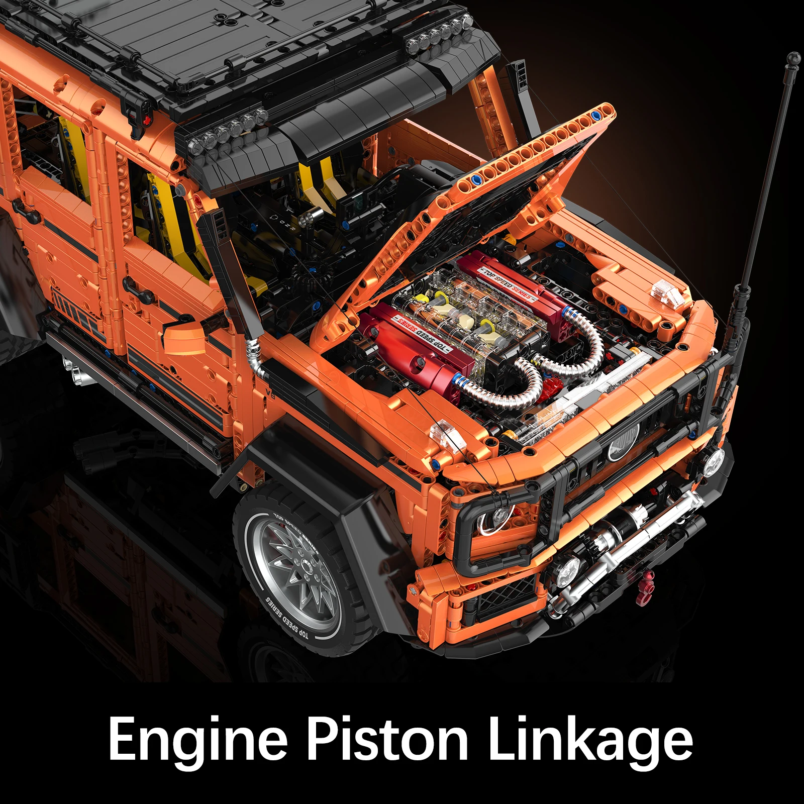 3914 pezzi set di costruzione per auto fuoristrada arancione, kit modello di auto classica, idea regalo divertente per adulti, regali dai 14 anni in su per uomini e donne