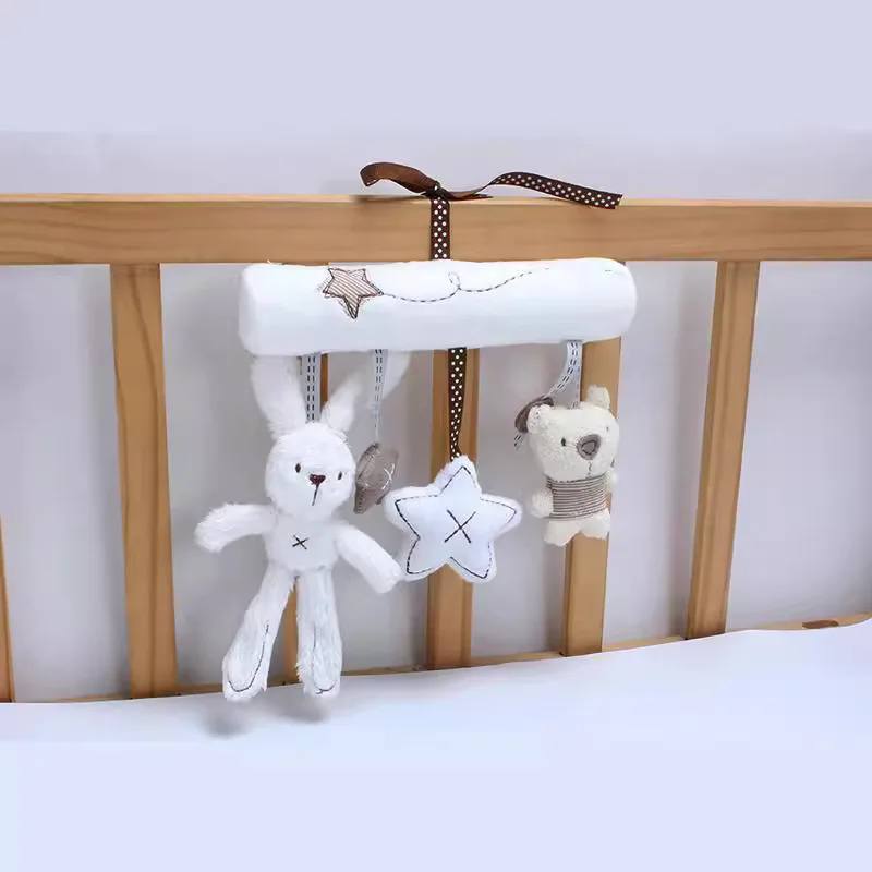 Lit suspendu lapin en peluche, jouet de landau torsadé, hochet Animal, jouets de lit en spirale pour bébé, poussette, hochets mobiles, landau souple