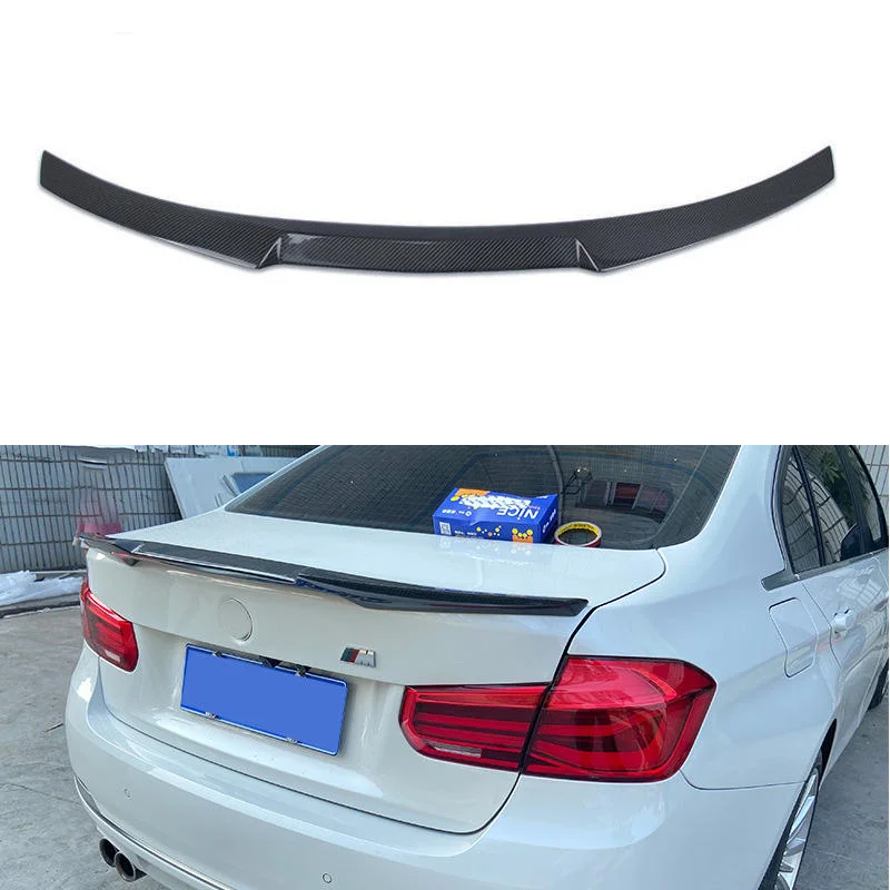 YOMDO F30 M4 Style Real Carbon Fiber Rear Spoiler Rear Wing Spoiler for  3 Series F30 2013-2019