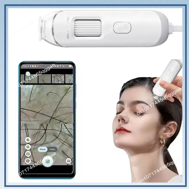 Dermatoscópio eletrônico profissional para análise de saúde da pele A67I - câmera digital para couro cabeludo e ferramenta de ampliação de poros