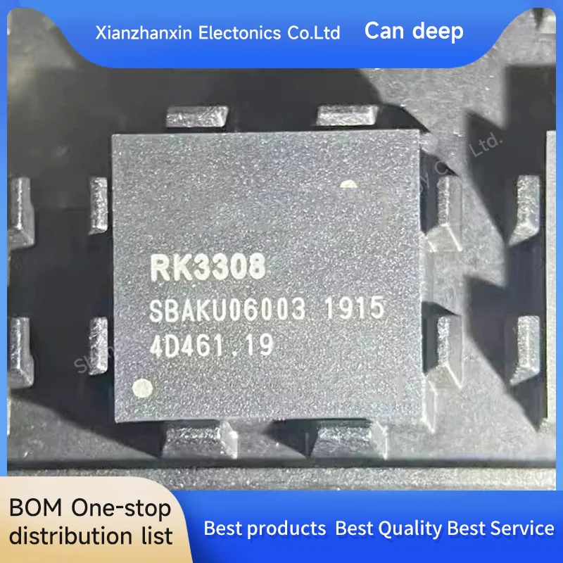 Chip de processamento de áudio interativo de voz, RK3308 BGA Quad-Core 64 bits Cortex-A35, 1Pc Lot