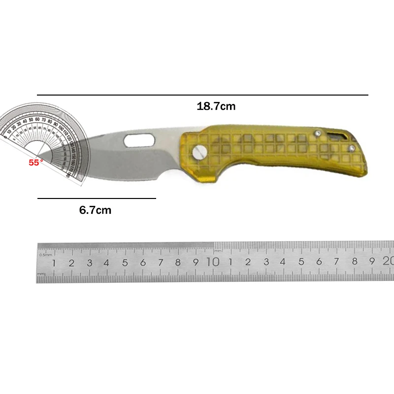 Outdoor High hardness sharp folding knife, PEI handle portable EDC pocket knife, suitable for camping BBQ, multi-function knife