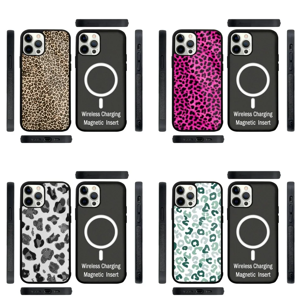 

Leopard Print Phone Case Strong Magnetic For IPhone 16,15,14,13,Pro,Max,Plus,11,12,Mini For Magsafe Wireless Charging
