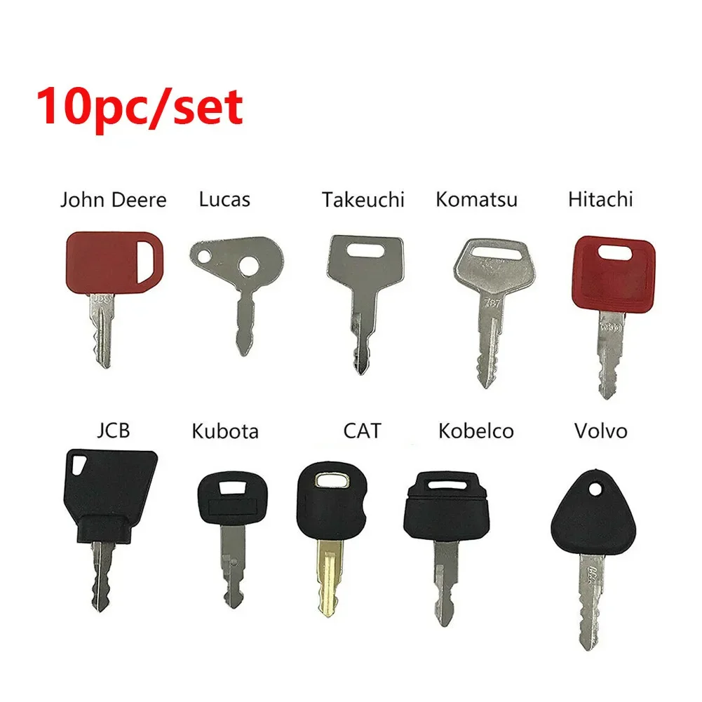 10 KEY SET Master Key Ignition Set For Agricultural + Heavy Plant Machinery For Most Excavators, Tractors