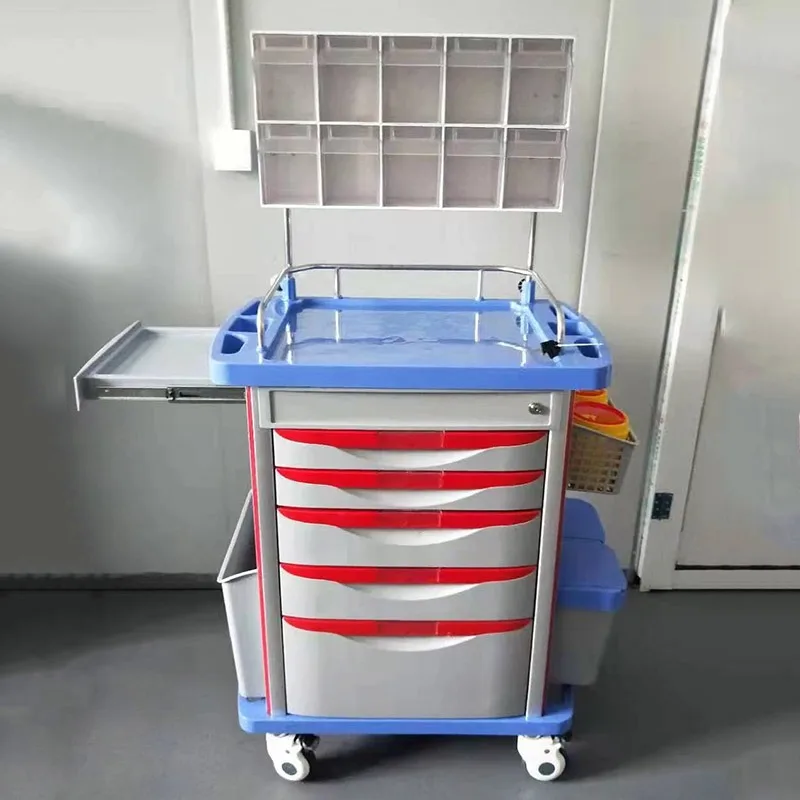 

All-Plastic Thickened ABS Rescue Vehicle Multifunctional Drug Delivery Nursing Emergency Infusion Anesthesia Car Hospital Use