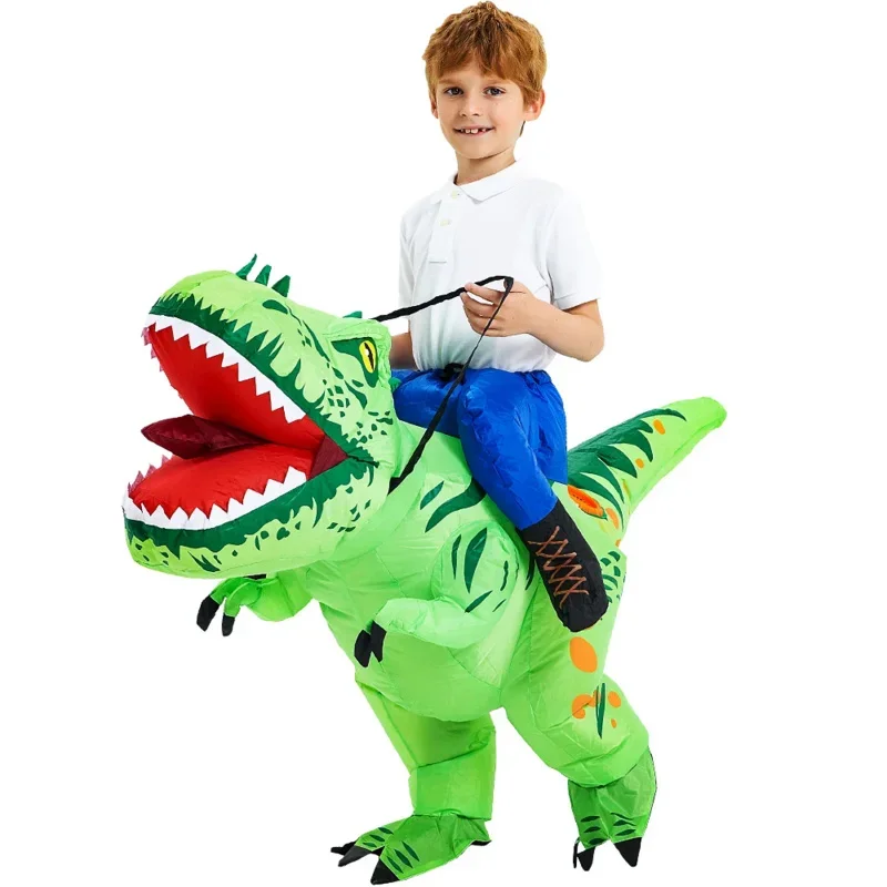 Costume Gonflable T-Rex de Dinosaure pour Enfant, Tenue de Cosplay, pour Halloween, ixde Noël, pour Garçon et Fille, MN9