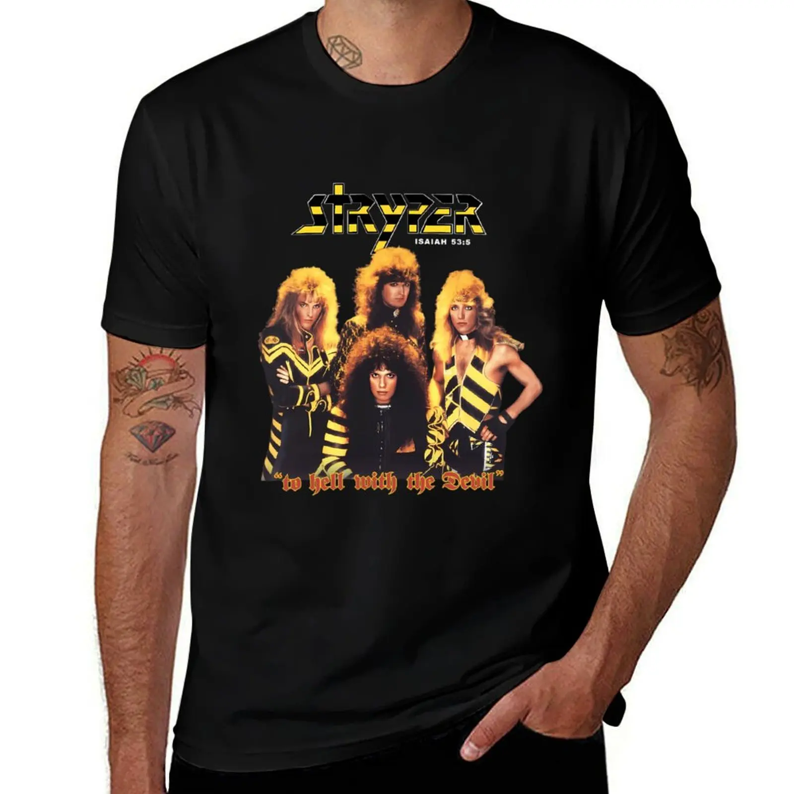 

Футболка Stryper Hard Rock Band, белая блузка для мальчиков, забавные подарки, футболки на заказ, мужские футболки