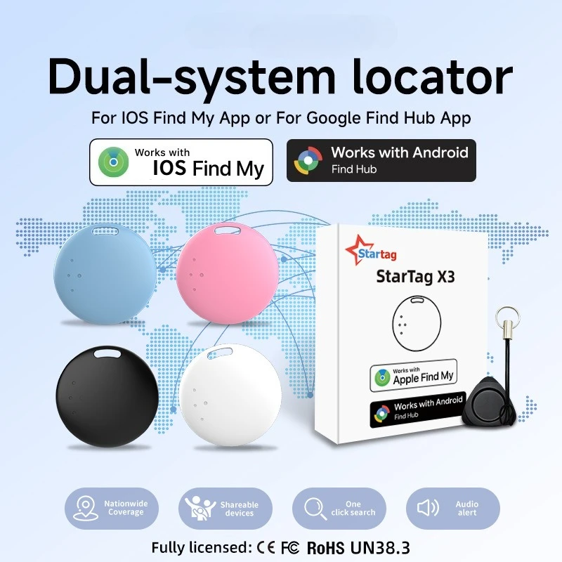 

CD Airtag GPS Tracker Locator Global Positioning Android Google IOS Find My Anti-lost Device Smart Tag Finder for Key Bag Wallet