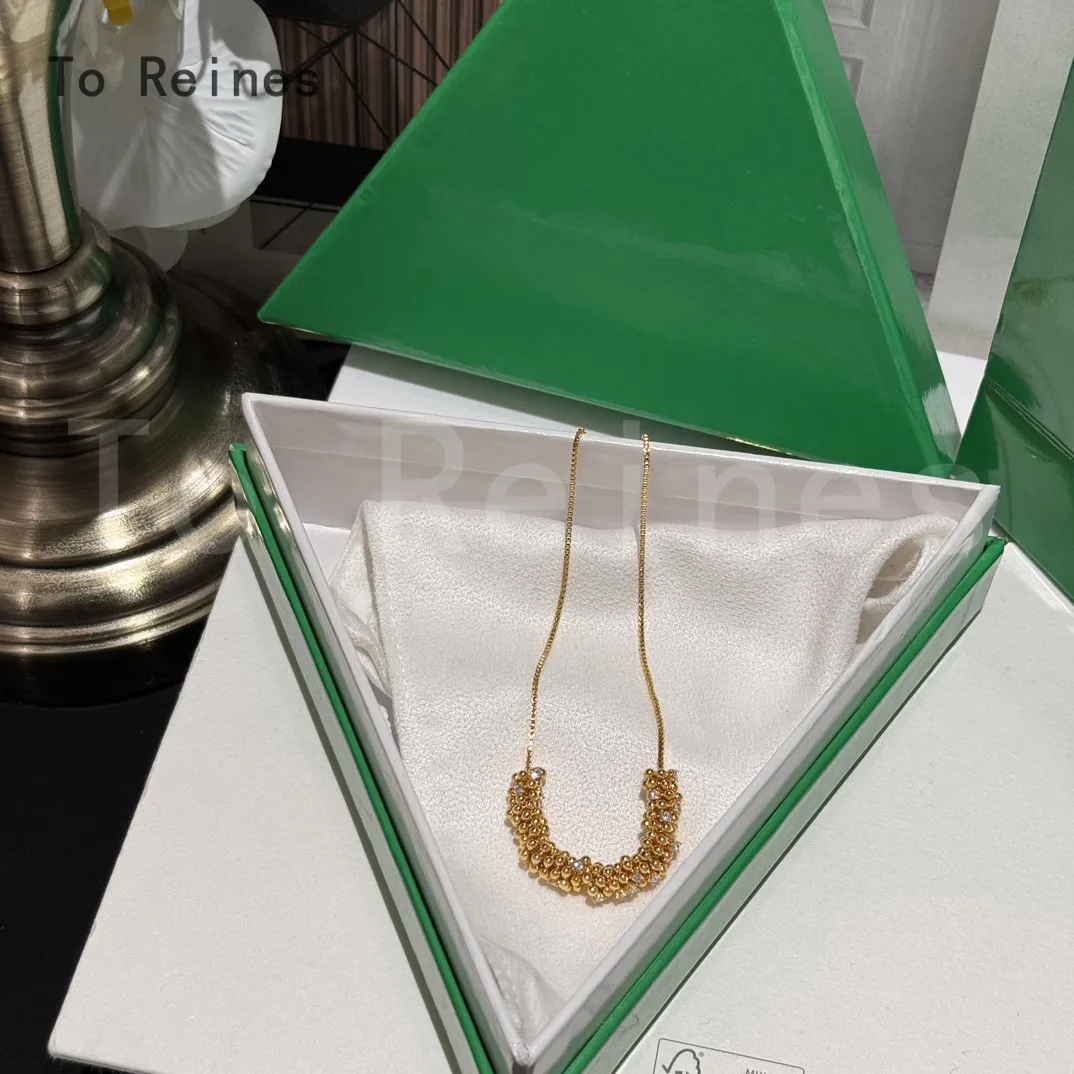 

To Reines High Quality Fashion Gold Wheat Diamond Necklace For Women Famous Brand Design Luxury Party Valentine's Day Gift