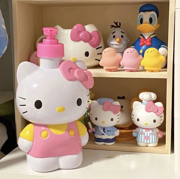 Hello Kitty компрессионная бутылка для душа, портативная дорожная бутылка для шампуня, жидкое мыло для хранения рук, товары для дома и розлива