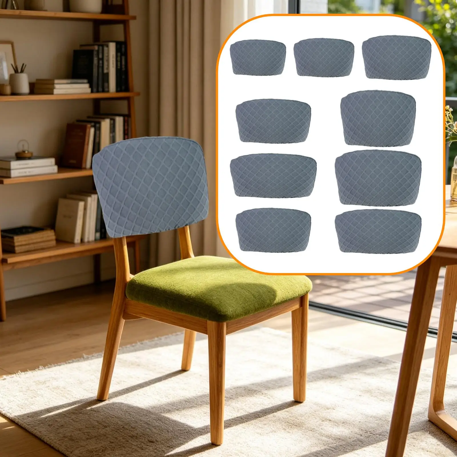 Chair Slipcover for Home Office Study Stretchable Polyester Backrest Cover for Desk Chair Decoration