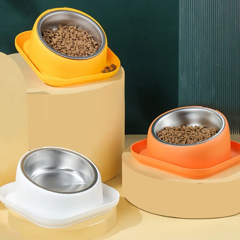 Pet Food Bowl 15 Degrees Slope Safeguard Neck Anti-Ant Cat Feeder Anti-overturning Non-Slip Bowl For Cats Dogs Kitten Puppy