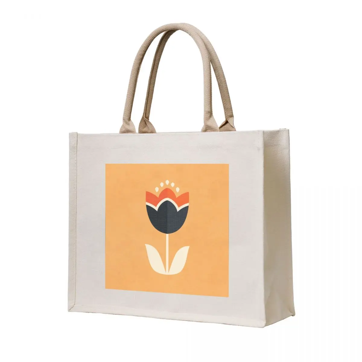 

Retro Tulip - Orange and Cream Tote Bag bags for women Canvas shoulder bag the tote bag large tote