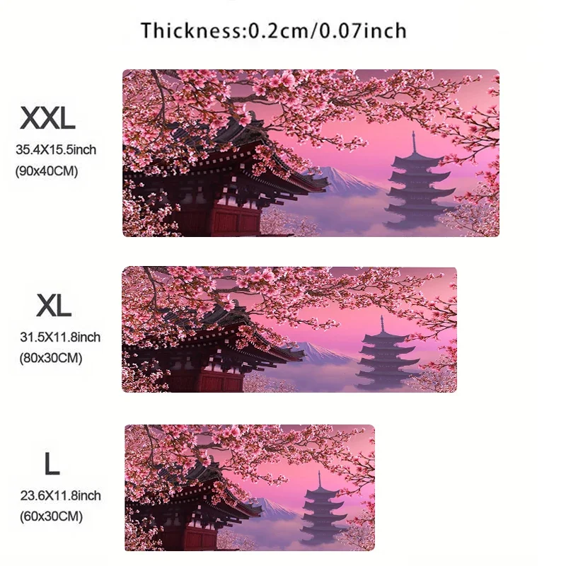 لوحة الماوس الألعاب الكمبيوتر المحمول ألعاب الكمبيوتر لوحة المفاتيح حصيرة مكتبية فوجي جبل زهر الكرز معبد في اليابان Dask حصيرة لوحة الماوس هدية #4