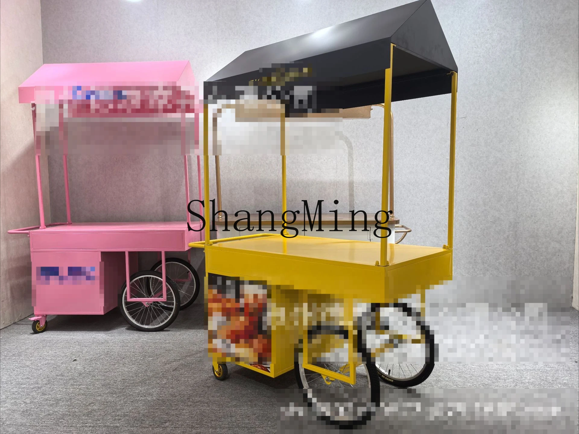 

ZYY stall trolley night market mobile stall multi-functional coffee milk tea cart hand push commercial street wrought iron float
