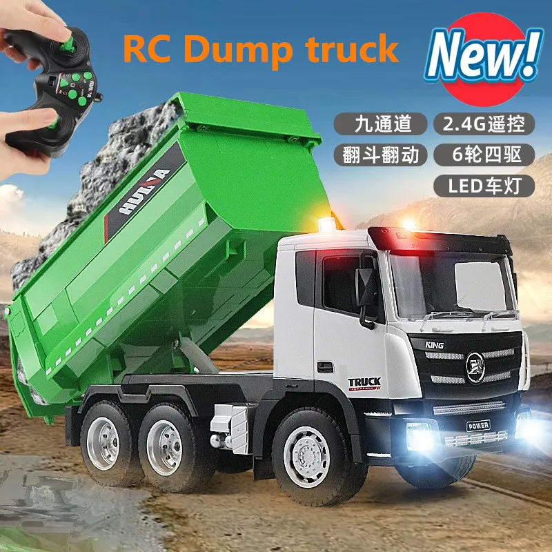 

Remote Control Dump Truck Toys 1/18 Scale Dump Truck Model 4WD Remote Control Car Engineering Vehicle Toys for Boys Kids