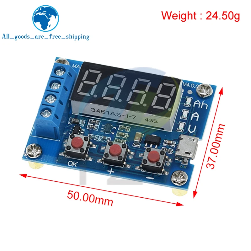 ZB2L3 Battery Tester LED Digital Display 18650 Lithium Battery Power Supply Test Resistance Lead-acid Capacity Discharge Meter