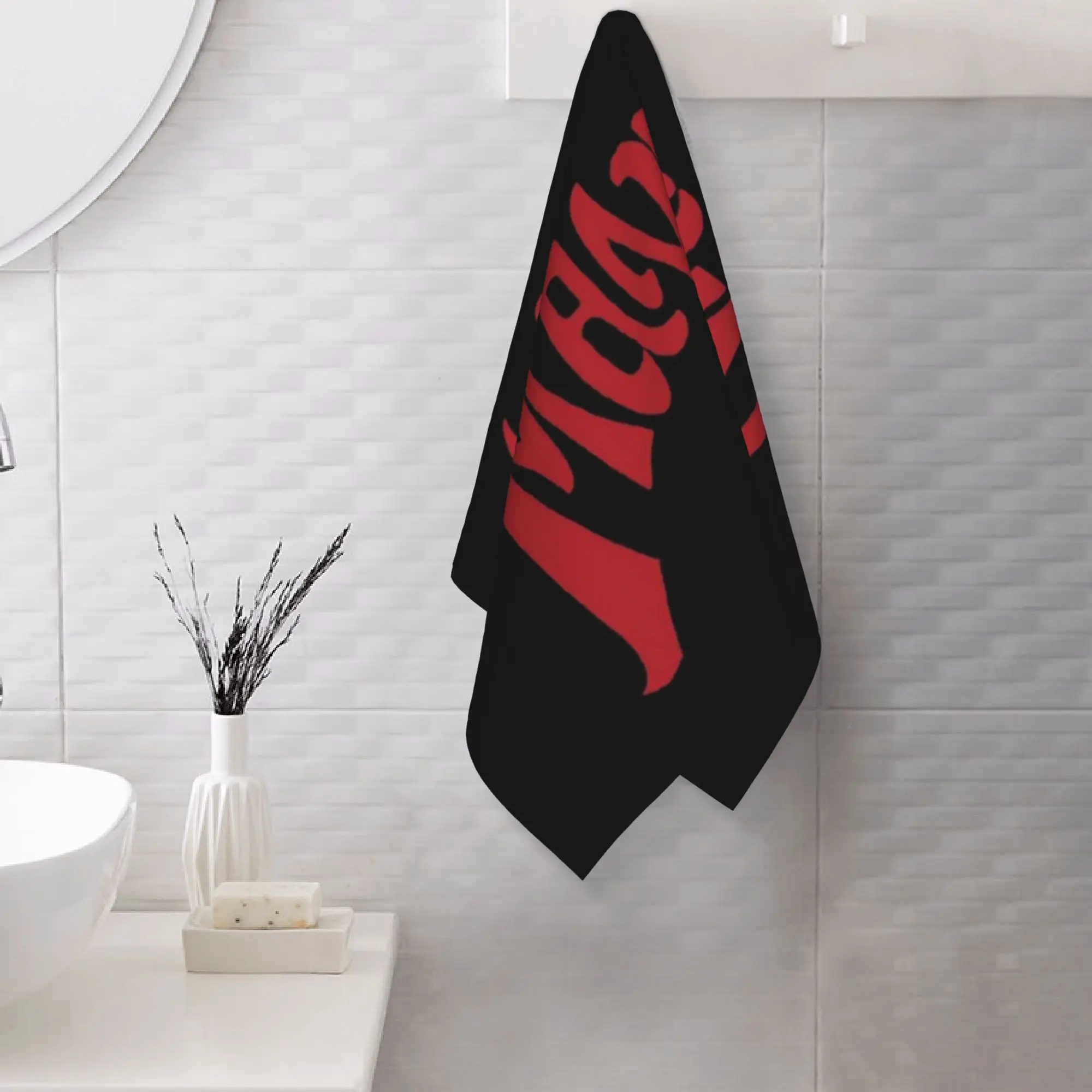 Custom Maneskin red logo Soft Face Towel Quick Dry Pool Bath Cotton Towels Absorbent Quick