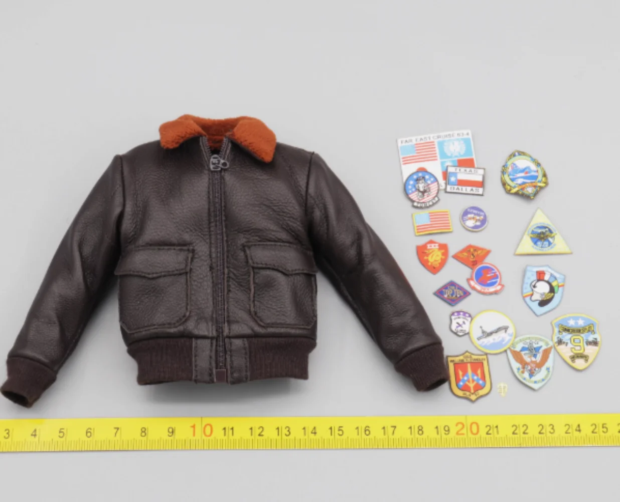 

Leather Flight Jacket Model for 1/6 Scale Soldier DID MA80181 US Navy Pilot