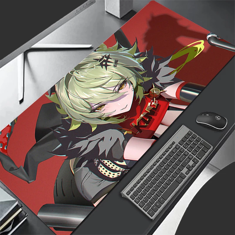 Mousepad Zenless Zone Zero Caesar King Alas Keyboard Gaming Komputer Pola Mouse Pad Alas Karet Alas Meja HD Anti Selip Alas Mouse