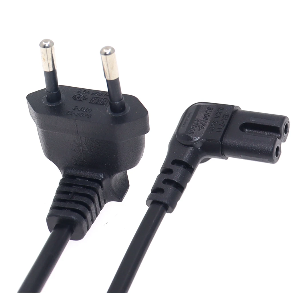 90 Degree EU Schuko CEE7/16 Europe 2pin Male to Right Angled IEC 320 C7 Power Supply Cord Cable