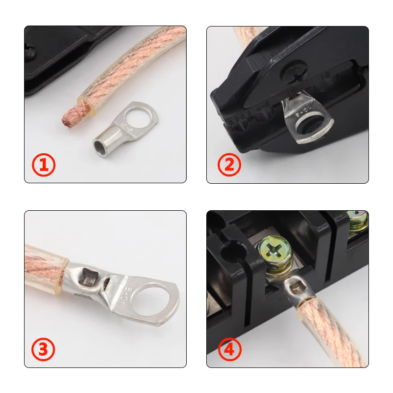 2 ~ 50 قطعة SC نوع سلك تجعيد محطة SC6/10/16/25/35/50/70/95 النحاس الأنف كتلة البطارية العروات سلك موصل ثقب ID 6/8/10/12 مللي متر