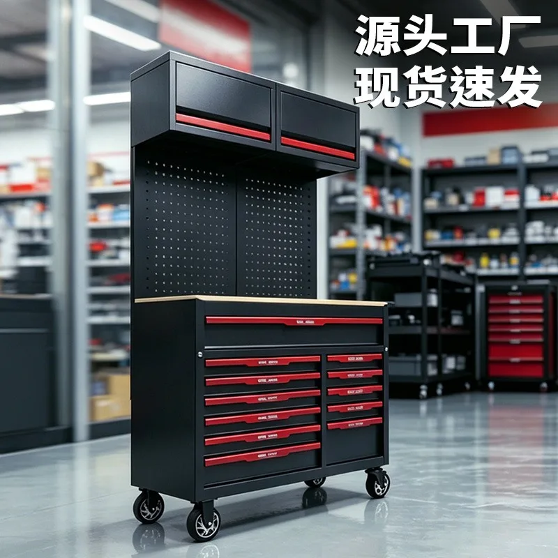 Heavy tool truck, multi-layer drawer tool cabinet, top cabinet with hanging plate, auto repair tool storage truck, factory direc