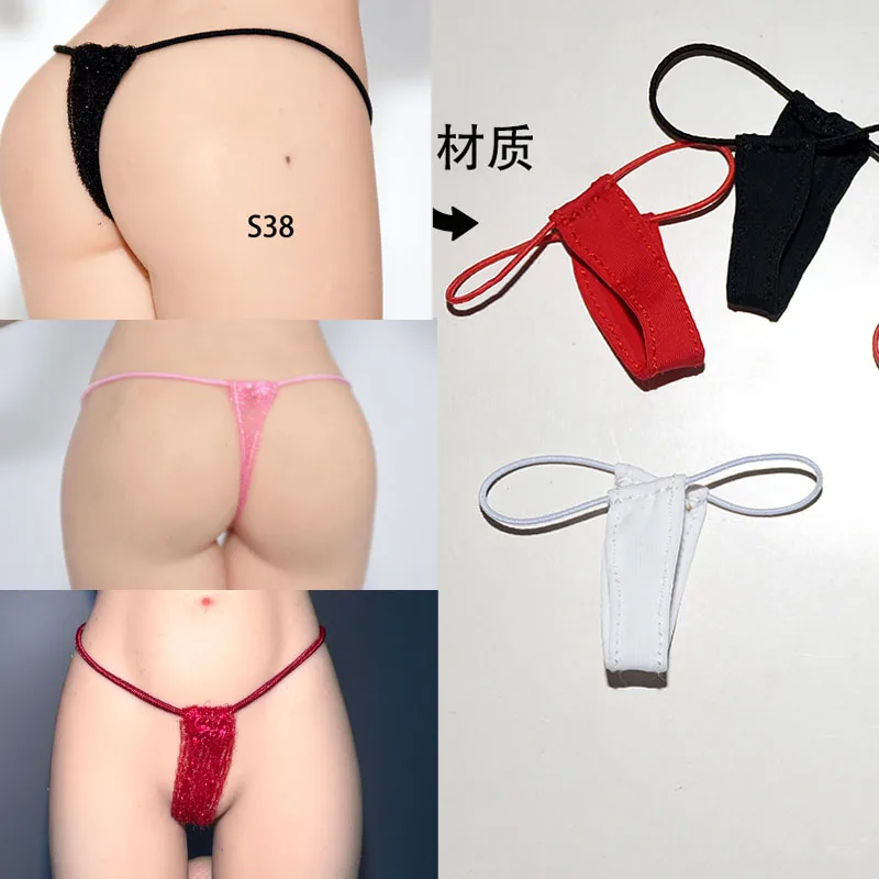 1/6 1/12 Skala Weibliche Unterwäsche Tanga rosa rot schwarz Eis Seide Höschen Mesh Unterhose für 12'' 6''TBL JIAOU DOLLfemale Körper
